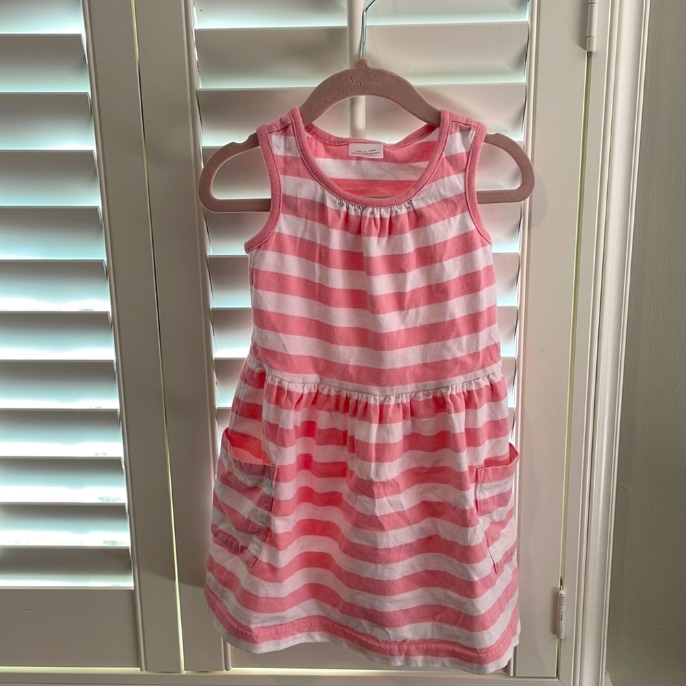 Hanna Andersson pink and white striped dress